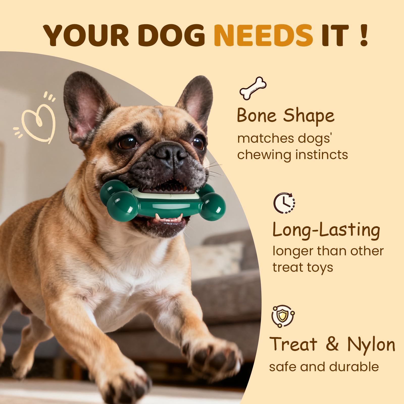 ChienPlay Juguete de masticación resistente para perros con mucha energía.