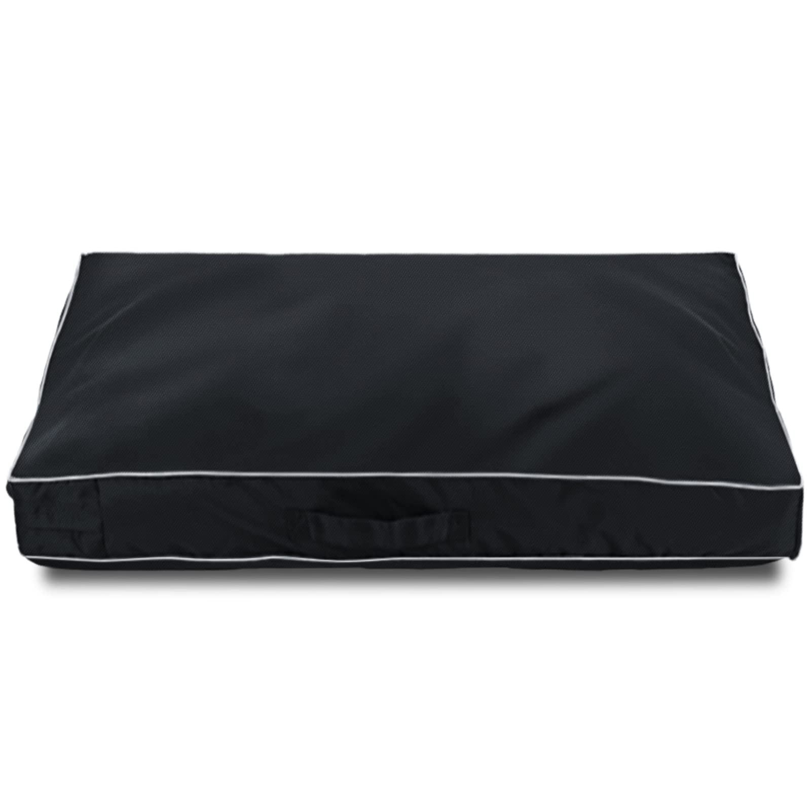 Funda impermeable negra de Chinchilla con cierre para cama de perro; protege ante derrames.