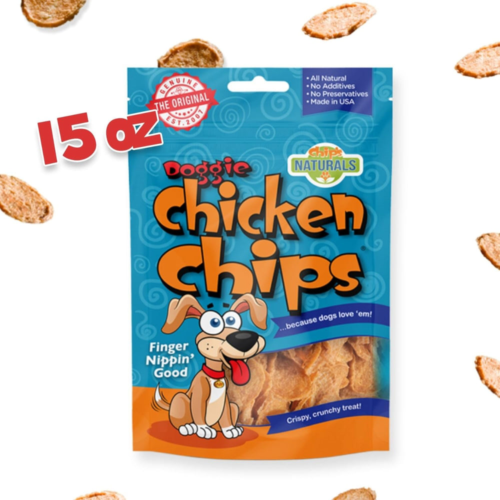Chip's Naturals Doggie Chicken Chips, fáciles de romper para tamaños grandes y pequeños