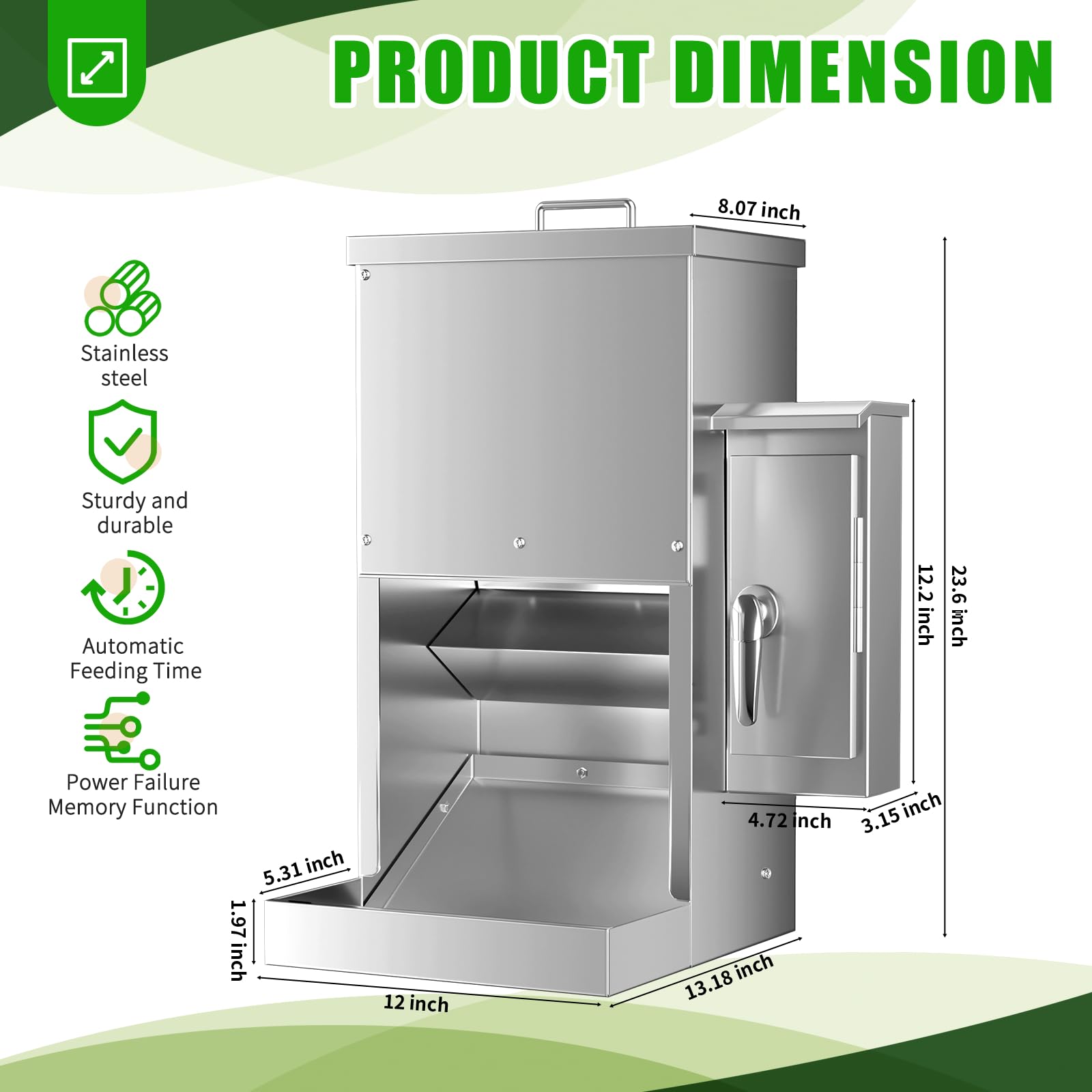 ChiPak comedero automático 16L, montaje en pared para mayor versatilidad.