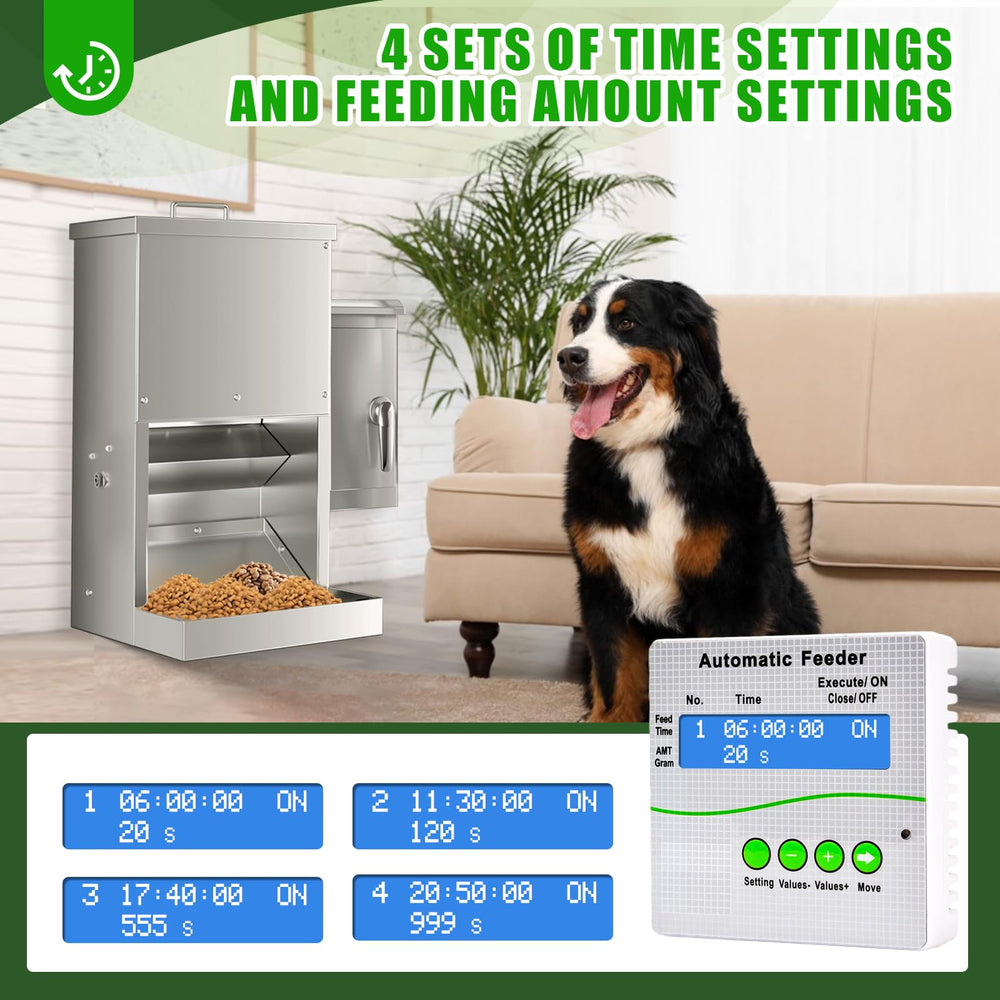 ChiPak comedero automático 16L, tapa de alimento, dosis controladas para cada comida.