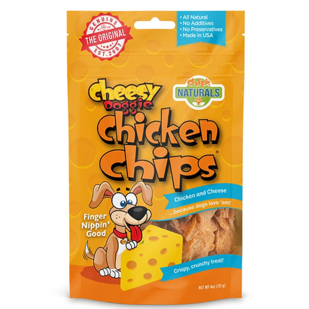 Chip's Naturals Chips de Pollo para Perros sabor queso, empaque práctico para conservar frescura