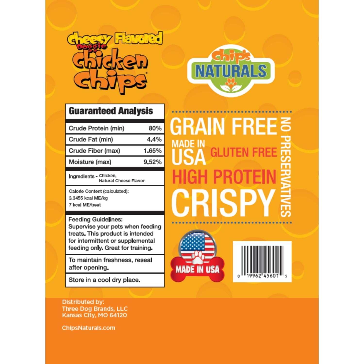 Chip's Naturals Chips de Pollo para Perros, textura crujiente que satisface a perros