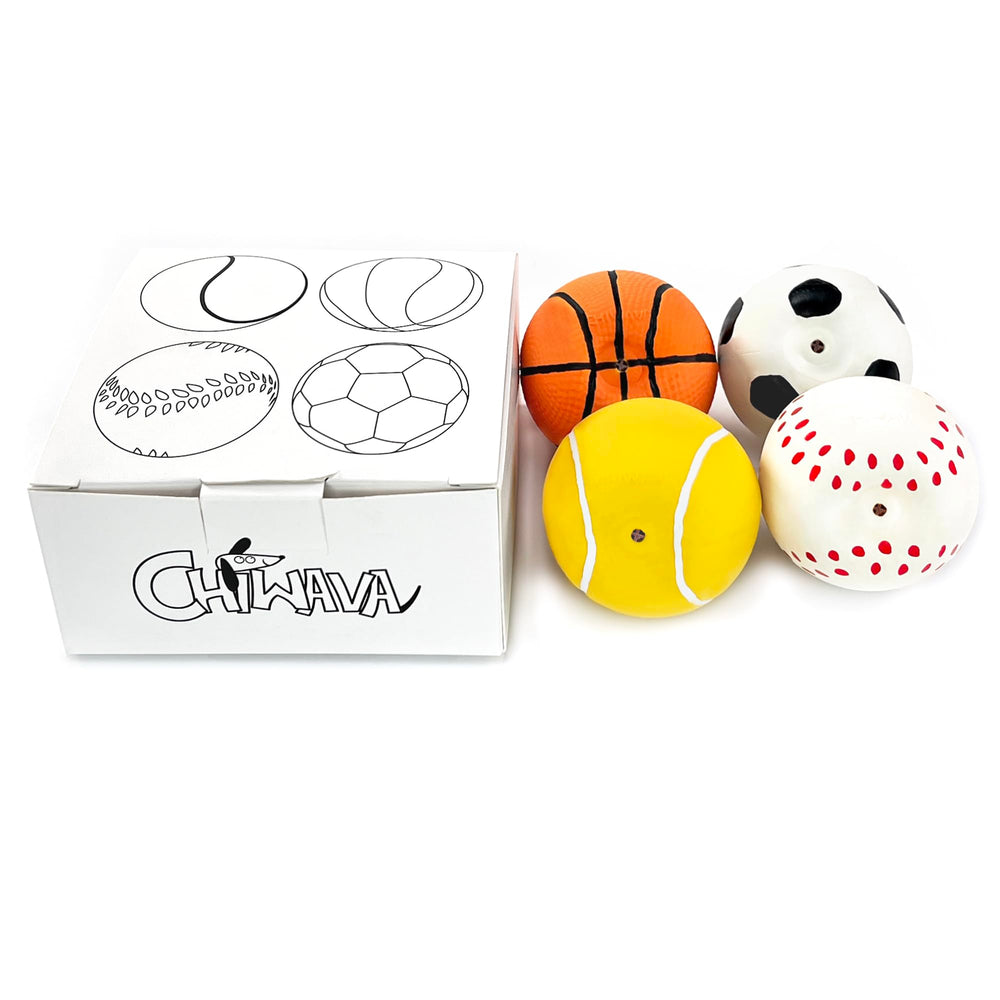 CHIWAVA conjunto de 4 pelotas látex con chirrido para juegos.