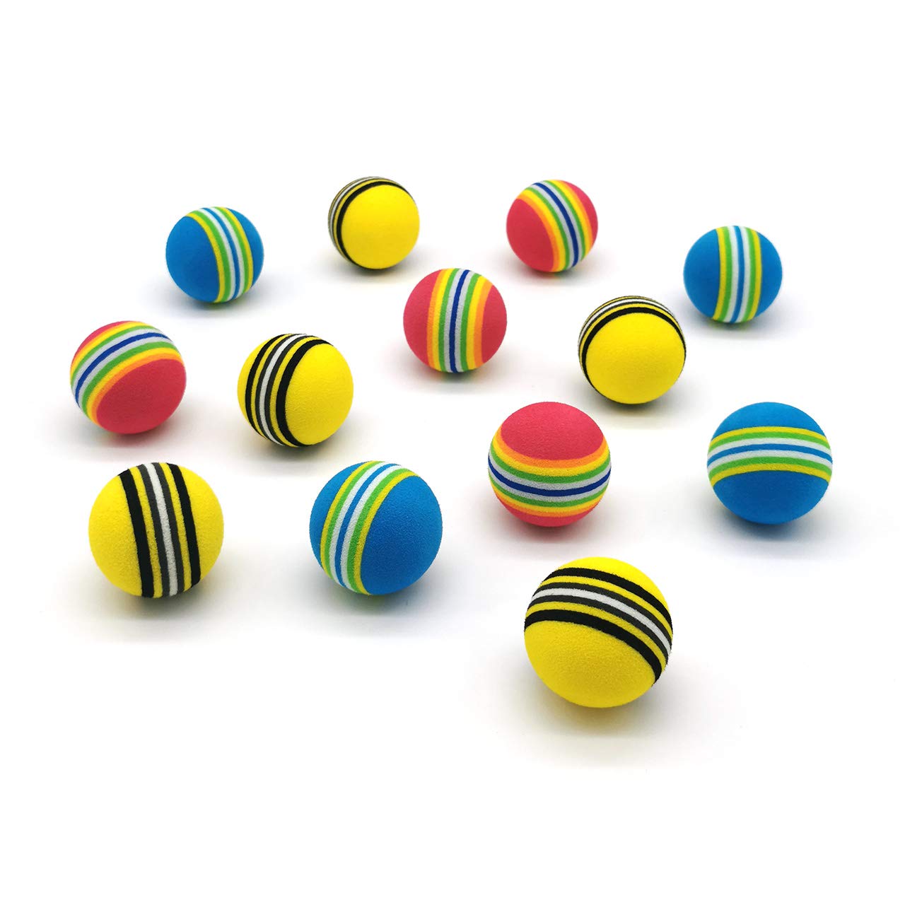 CHIWAVA pack de 45 bolas arcoíris de espuma EVA para hogares con varios gatos.