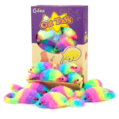 CHIWAVA ratón arcoíris con cascabel para juego activo y curiosidad felina