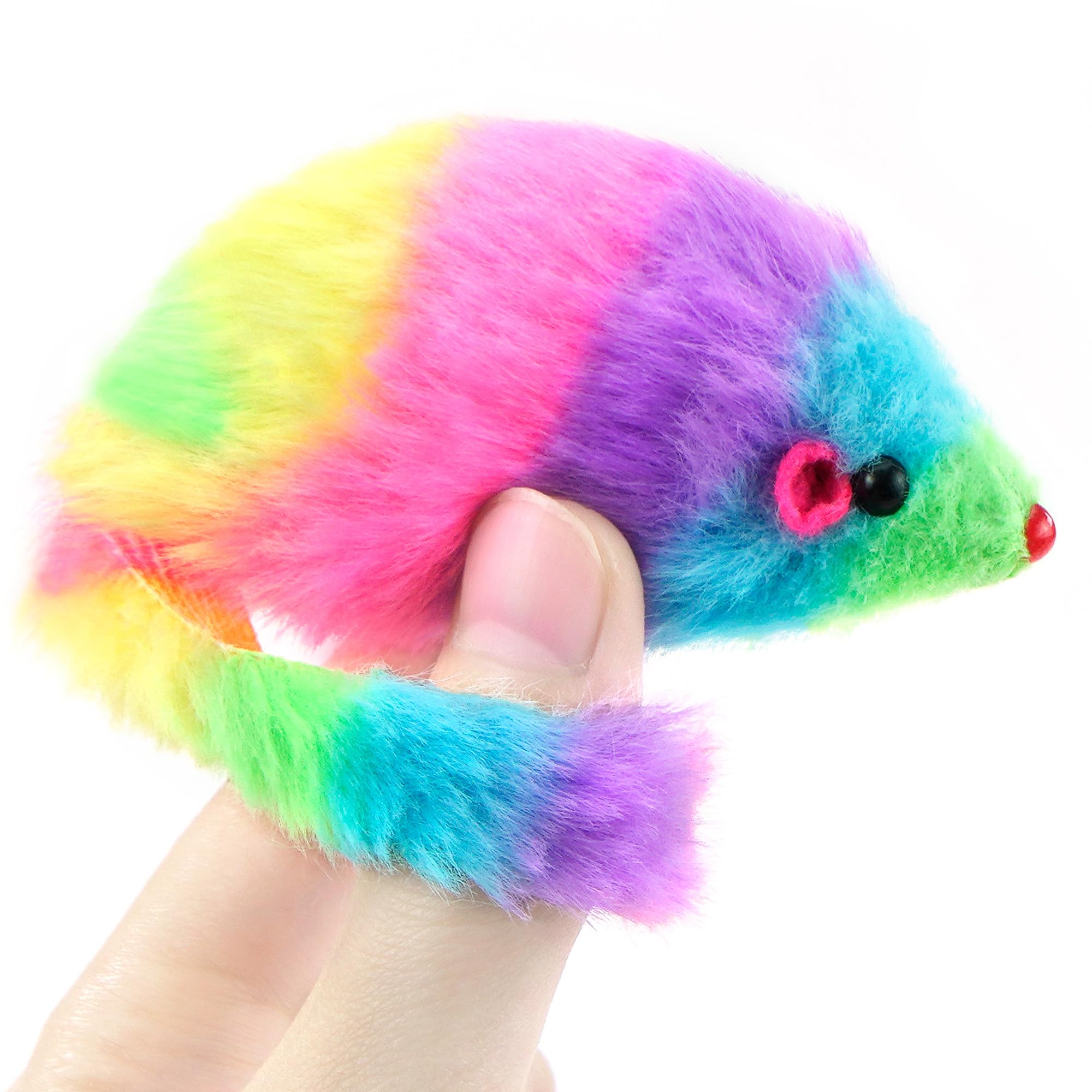 Ratón felpa multicolor CHIWAVA con cascabel para gatos curiosos