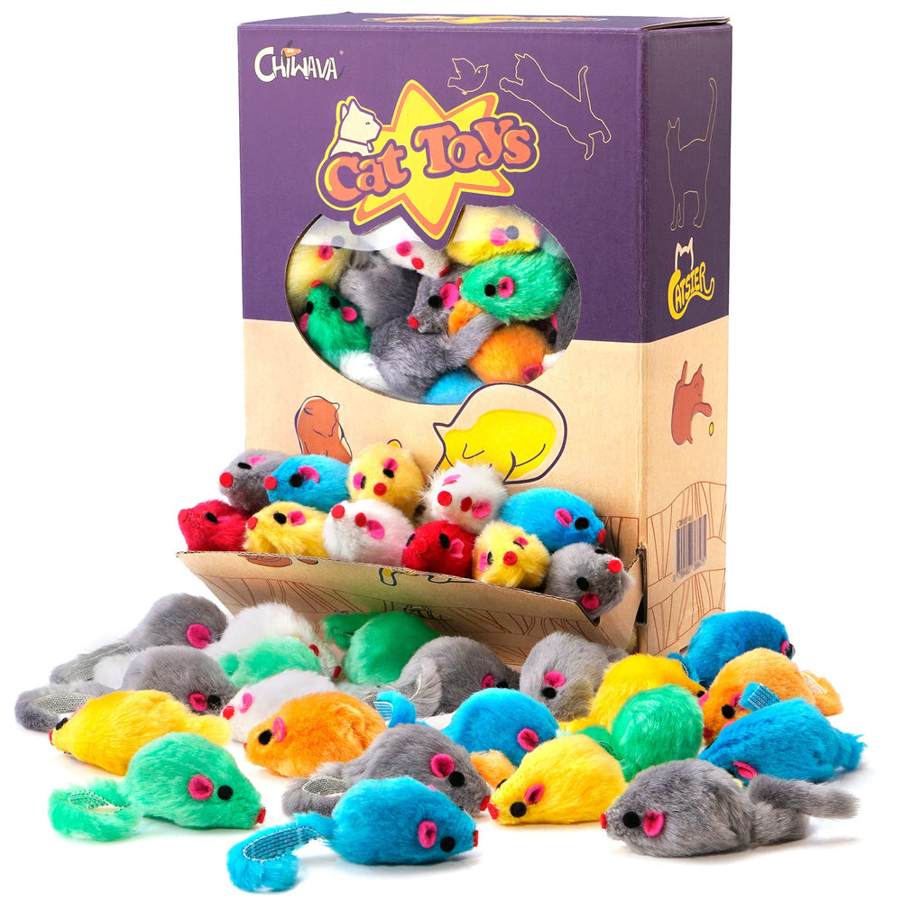 CHIWAVA ratón peludo gris para morder y perseguir