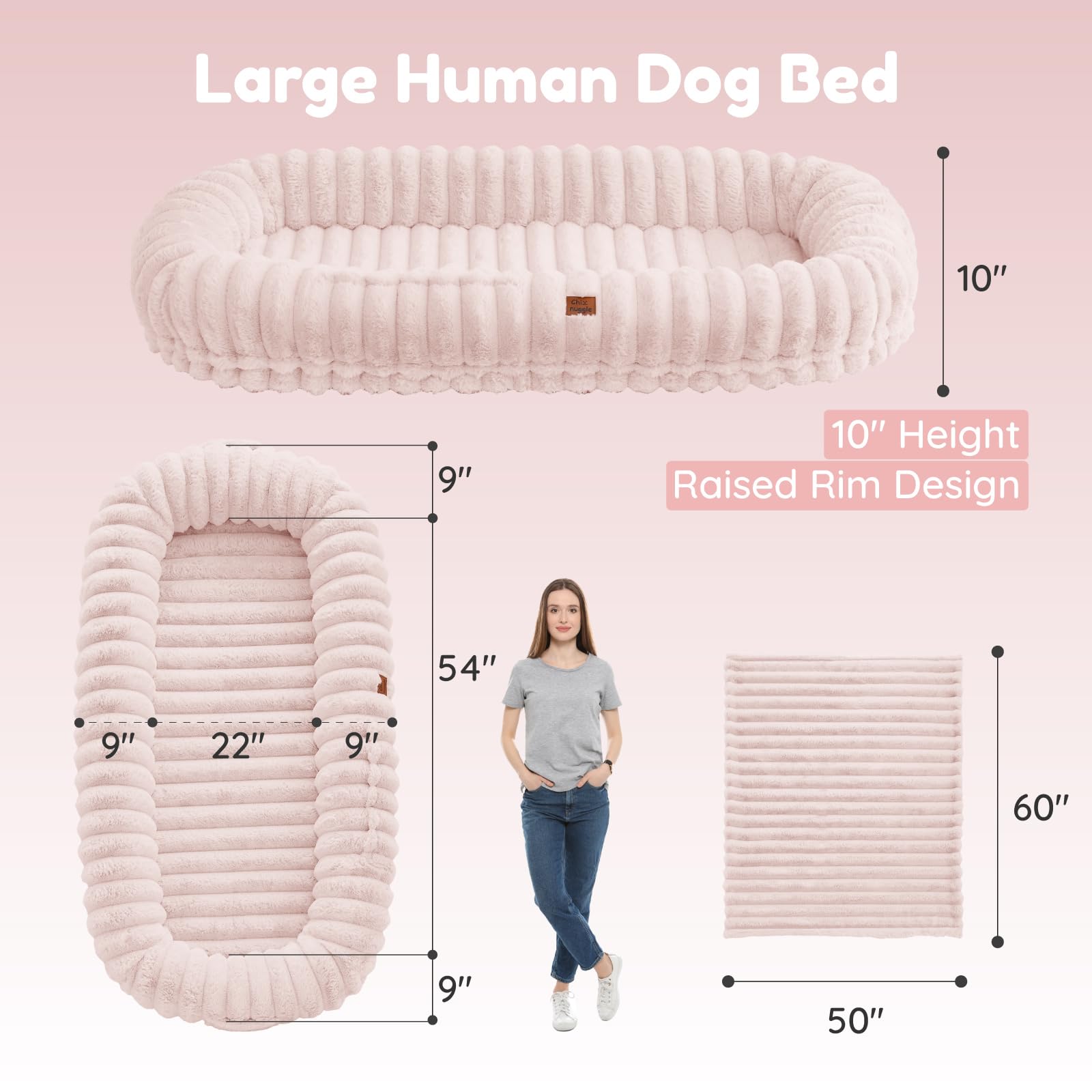 ChiXnuggle asa-portatil-cama-humano facilita transportar la cama para uso en casa o viaje.