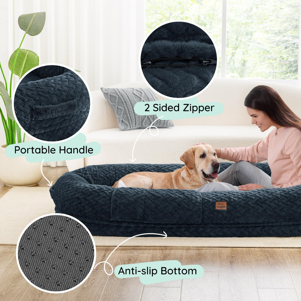 ChiXnuggle asa portátil, facilita mover y guardar la cama con facilidad.