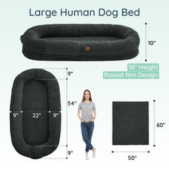 ChiXnuggle cama humana con tejido chevron suave para comodidad.