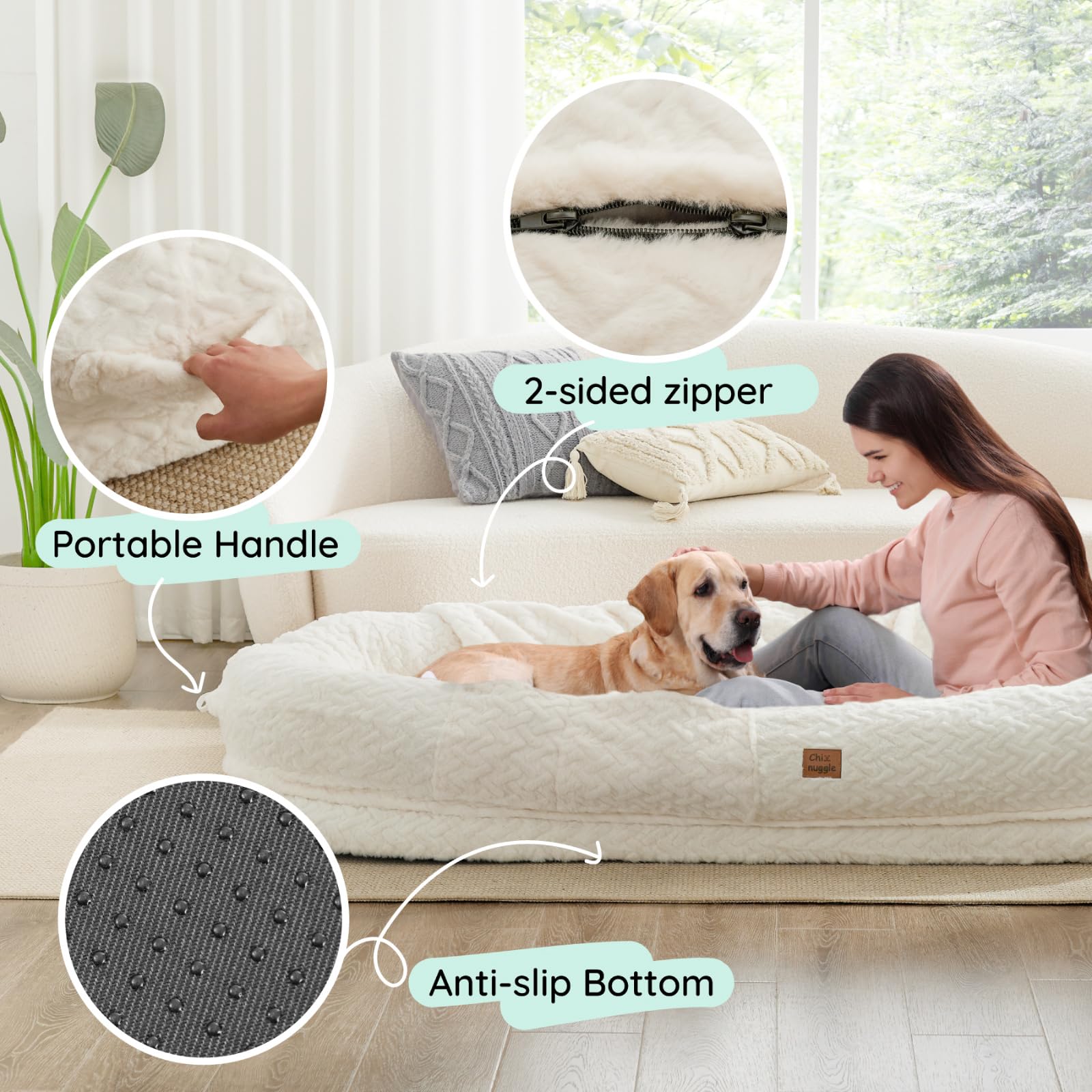 ChiXnuggle funda con asas en ambos extremos para mover y guardar