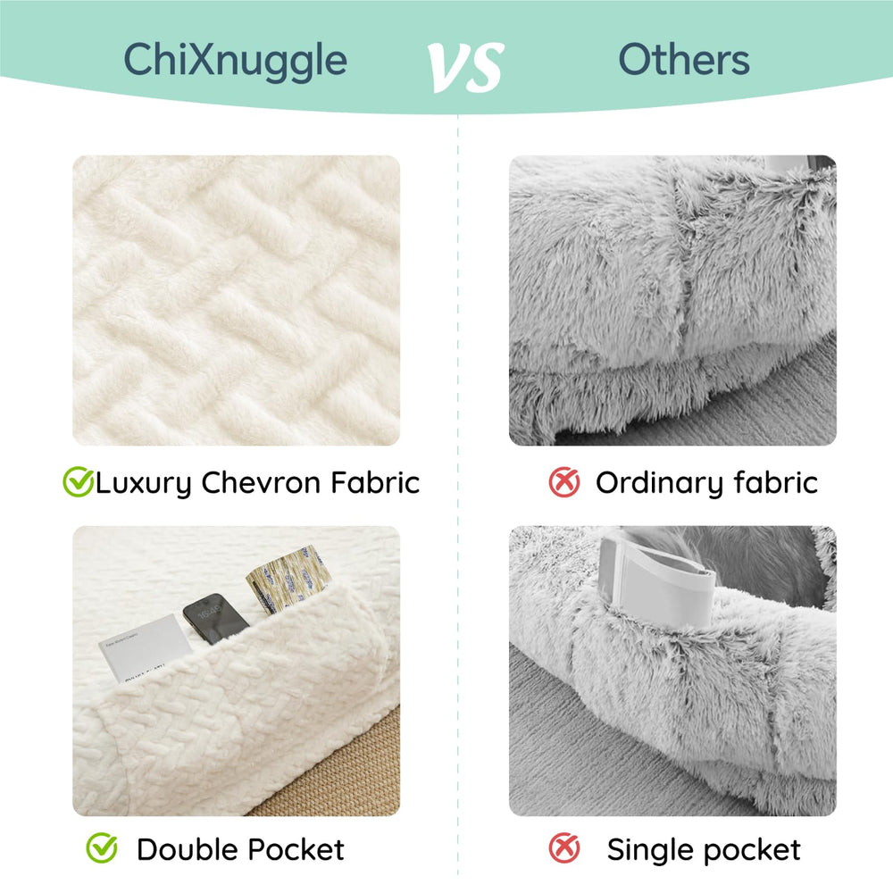 ChiXnuggle funda con bolsillos laterales para mantener objetos cercanos