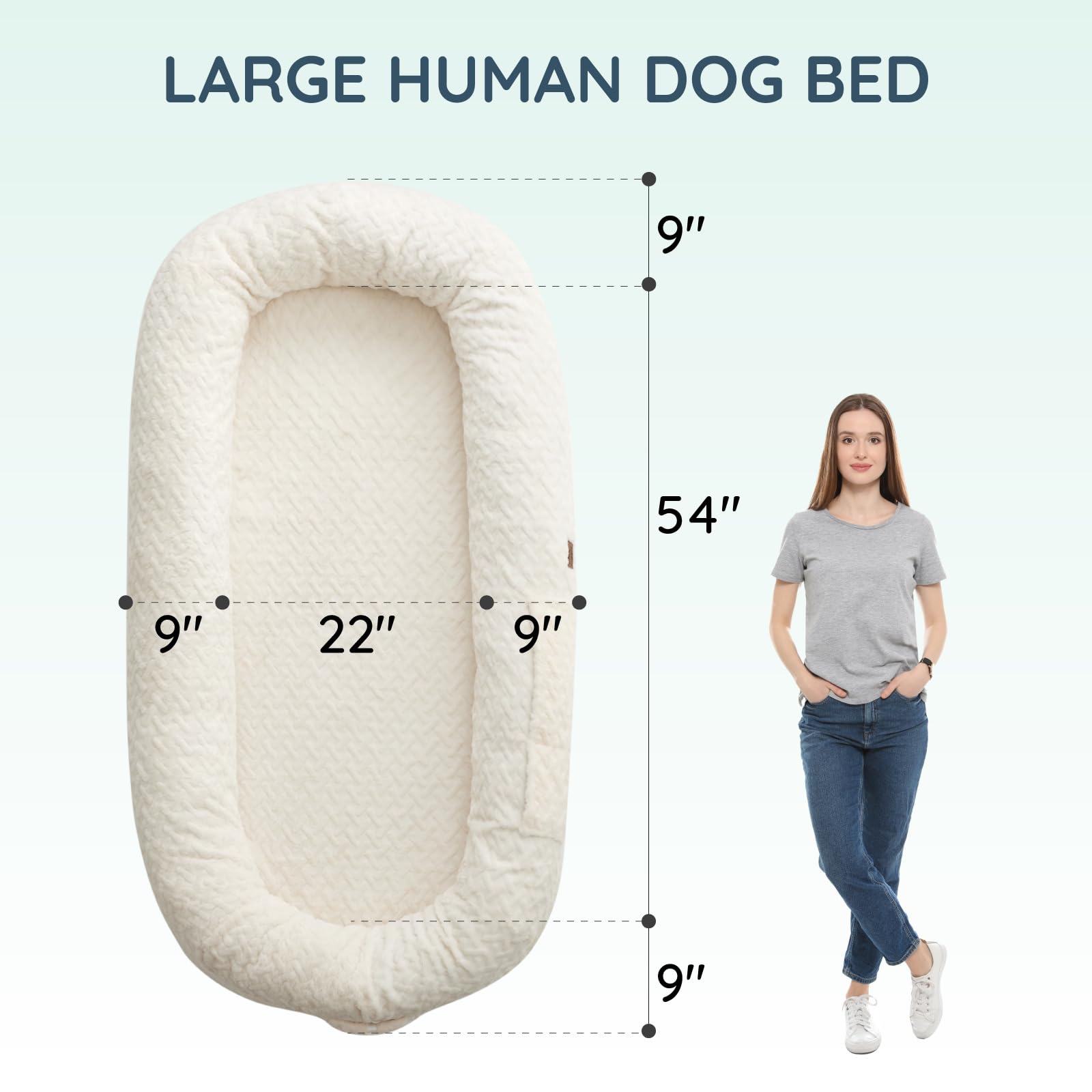 ChiXnuggle funda blanca marfil con pelo falso para descanso cómodo
