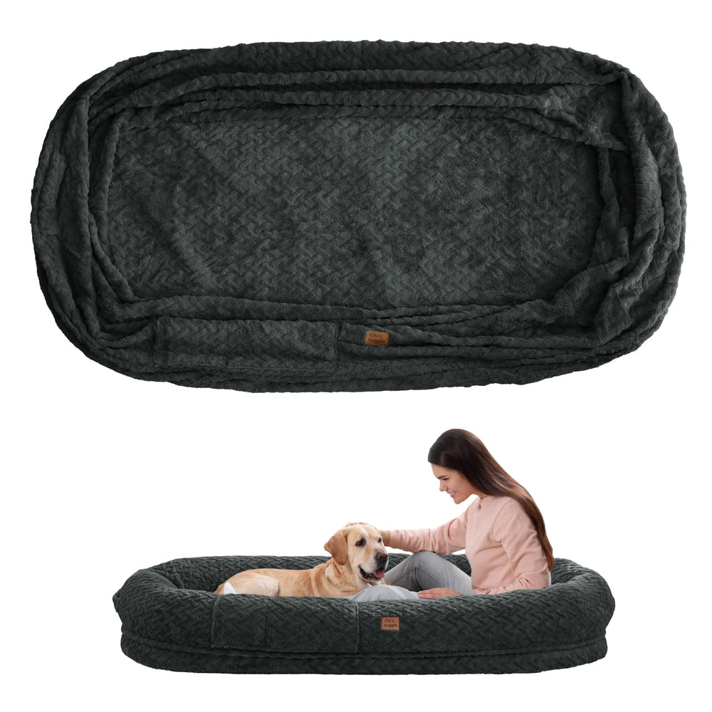 ChiXnuggle funda de cama humana para perro con pelo sintético de lujo