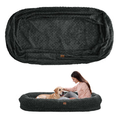 ChiXnuggle funda de cama humana para perro con pelo sintético de lujo