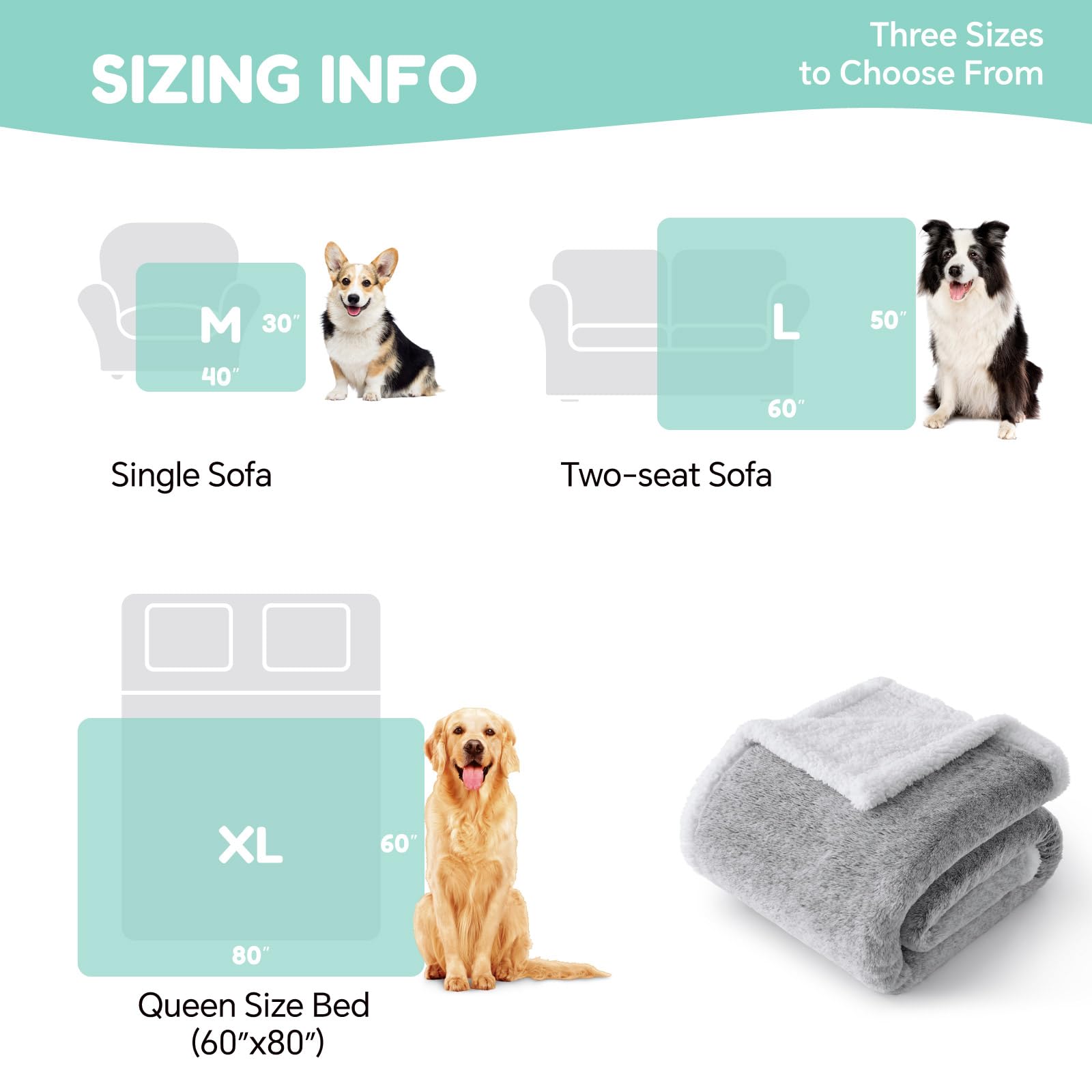 ChiXnuggle cobija para sillones y camas, protege pelo y arañazos, gris claro.