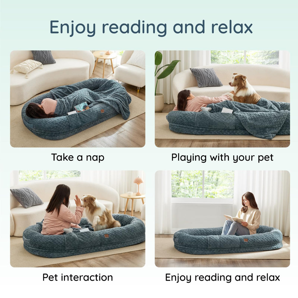 ChiXnuggle funda cama humana para perro sin rellenos facilita mantenimiento