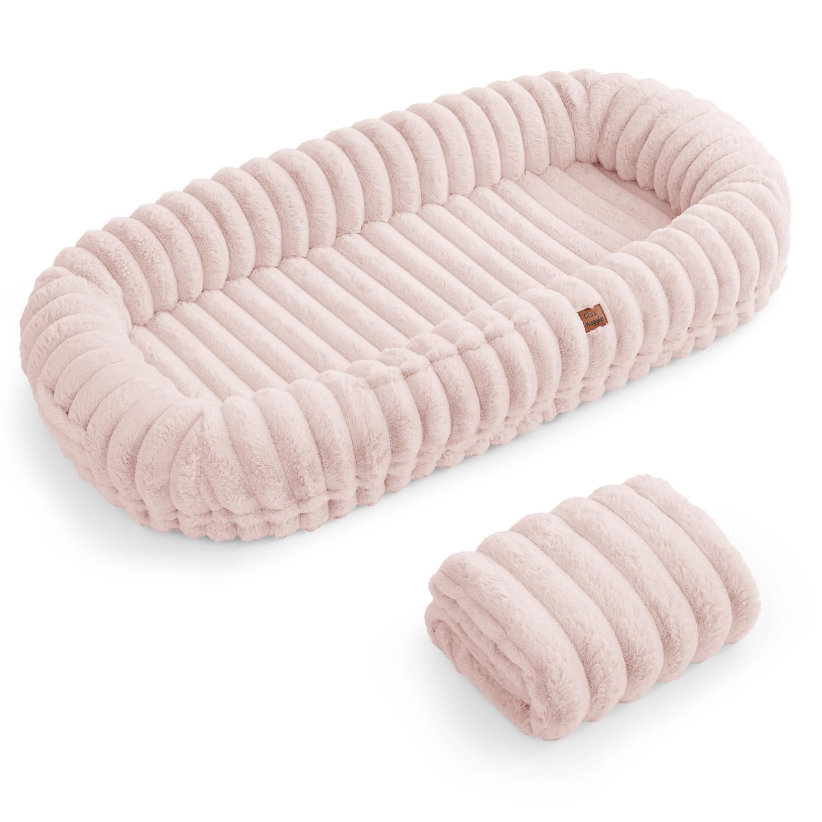 ChiXnuggle kit incluido en rosa con manta y correa para sesiones de relax compartido.
