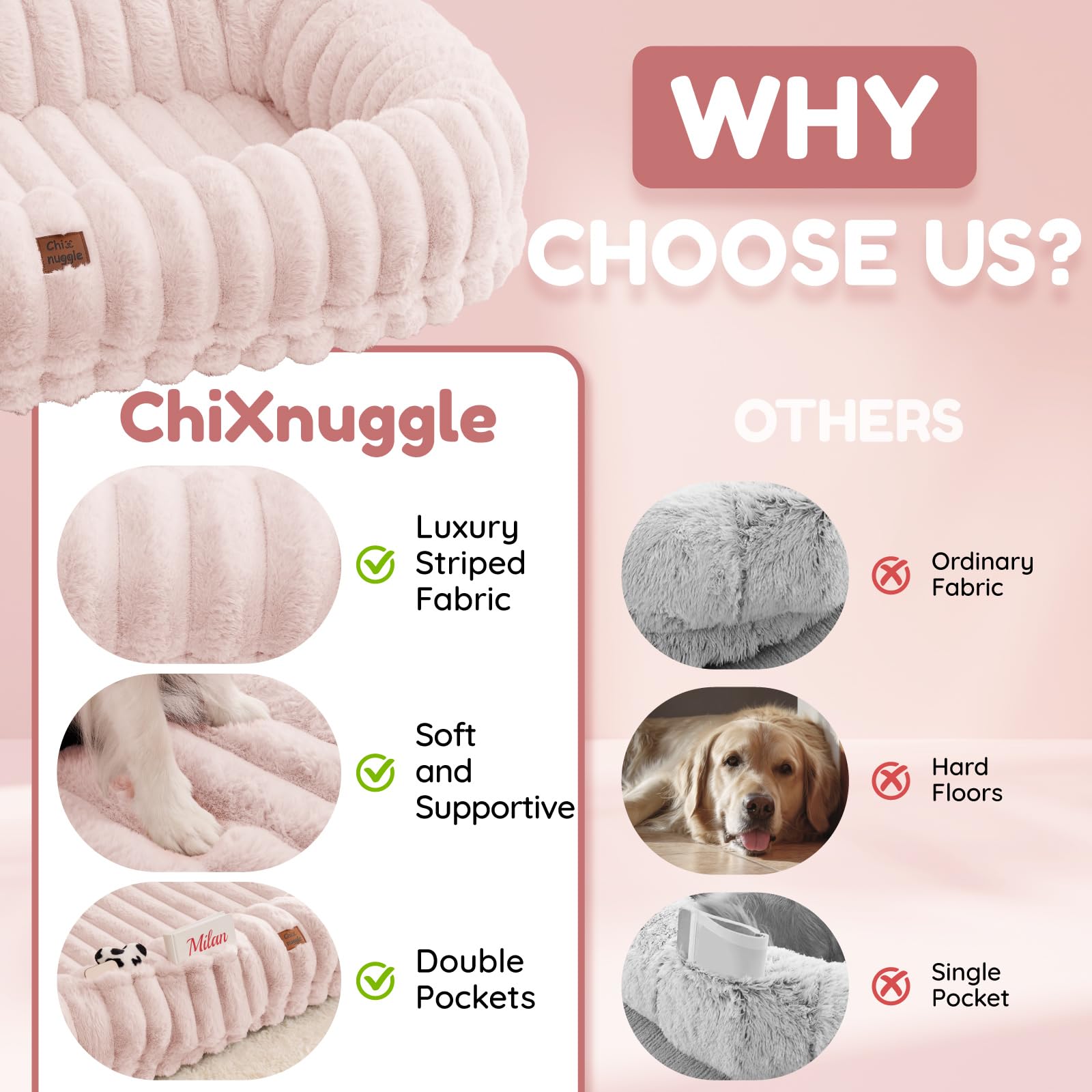 ChiXnuggle manta-espesa-rosa añade calidez para siestas confortables.