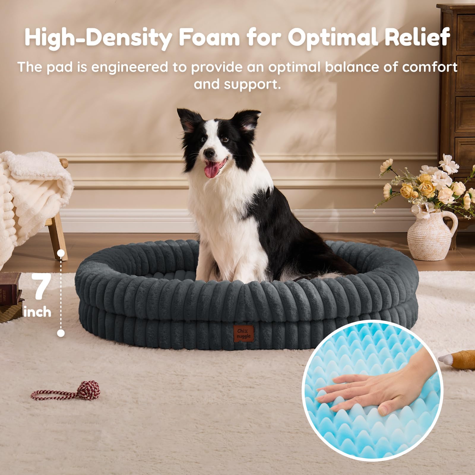 ChiXnuggle XL borde 360° protege cabeza y brinda comodidad envolvente.