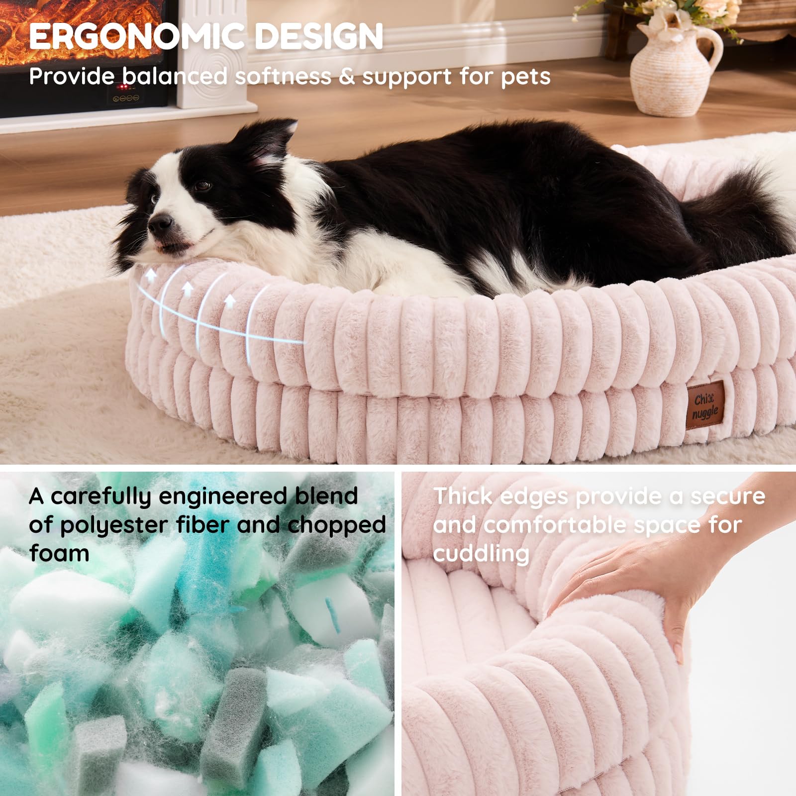 ChiXnuggle XL base espuma ortopédica para soporte de articulaciones en cada descanso.