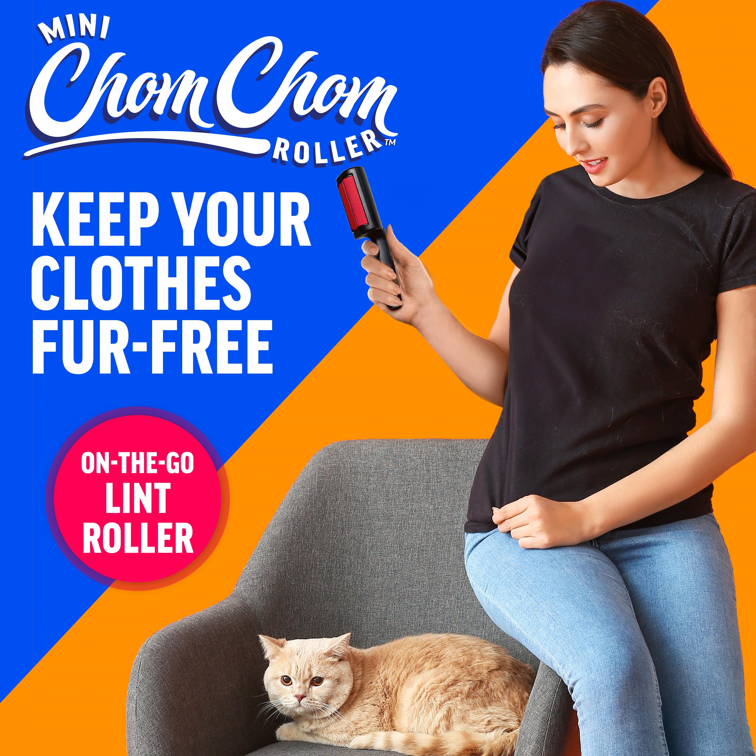 ChomChom Roller en sofás, pelo de mascotas sin dejar residuos.