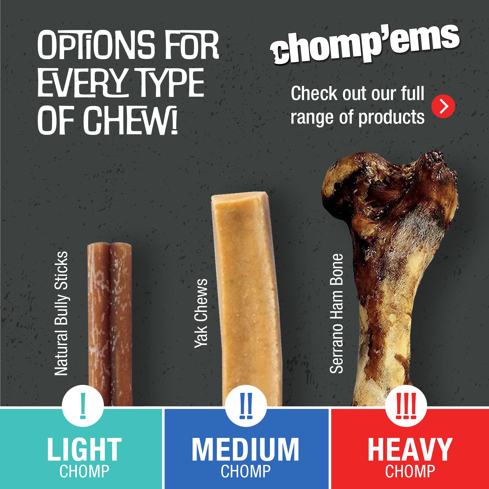 CHOMP'EMS sin sabores artificiales, ideal para perros sensibles y uso diario