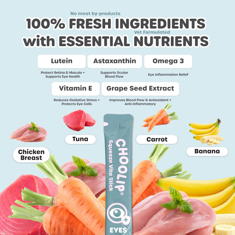 Choolip con luteína y omega-3 para apoyo ocular.