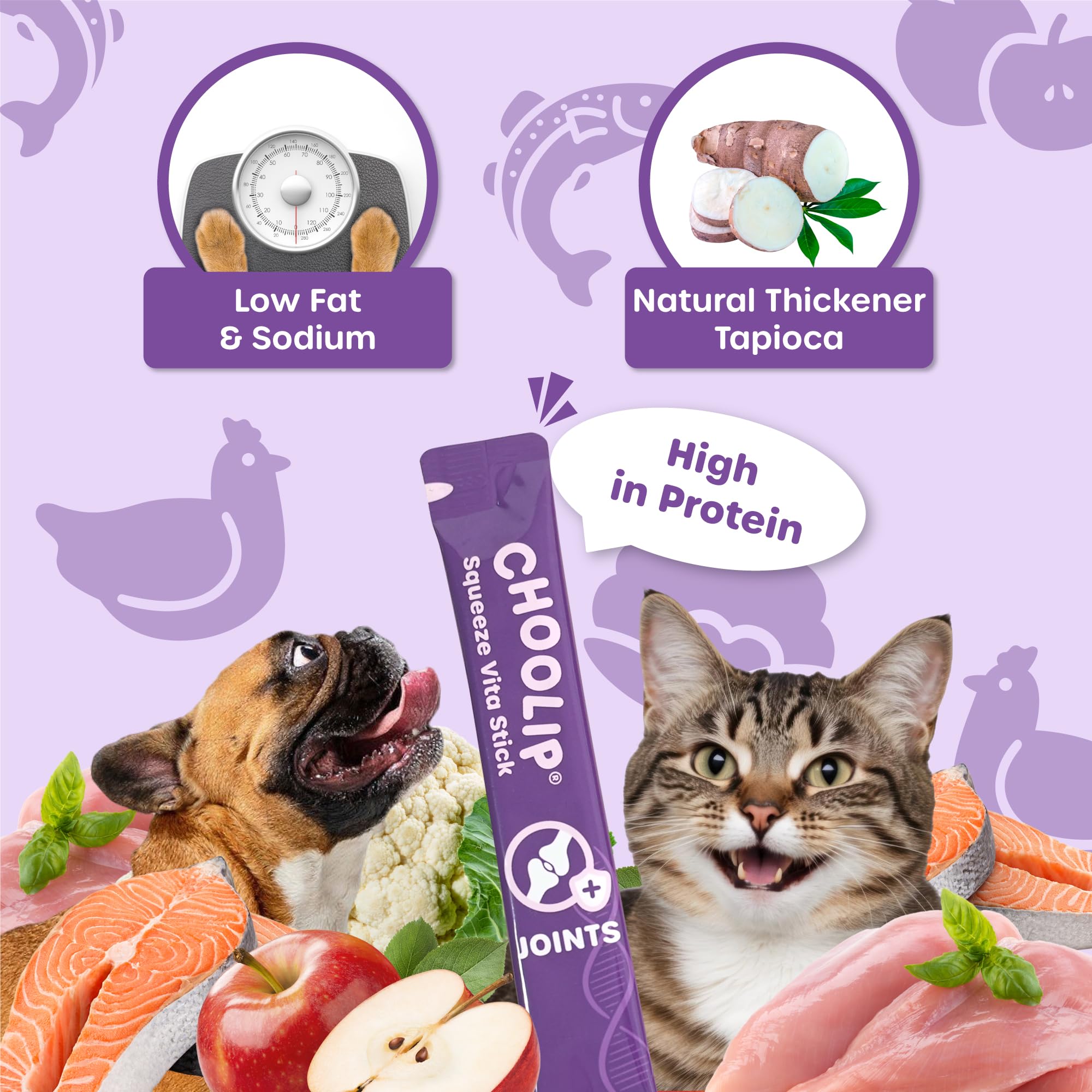 Choolip Palitos Vita sin granos, apto para dietas sensibles.