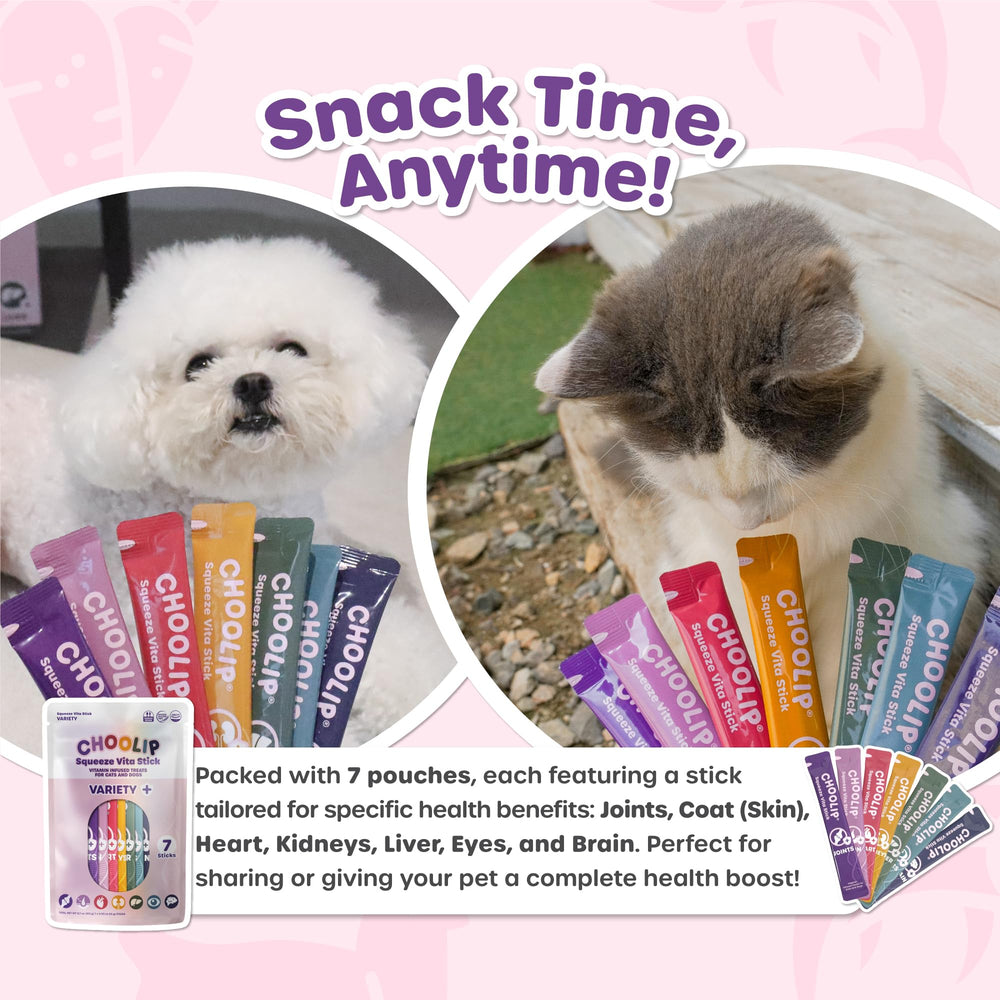 Choolip Squeeze Vita Stick con puré sin granos, muestra ingredientes reales.