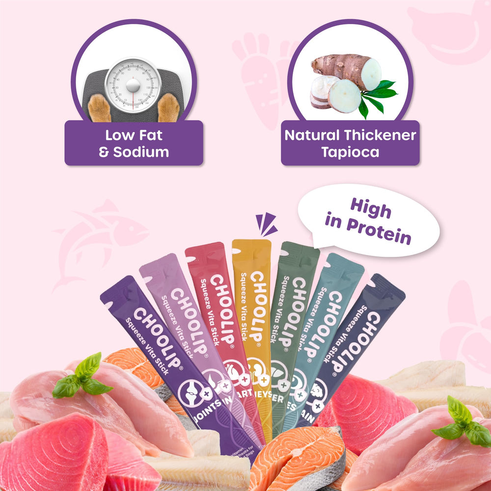 Choolip Squeeze Vita Stick topper de comida, mejora sabor y textura.