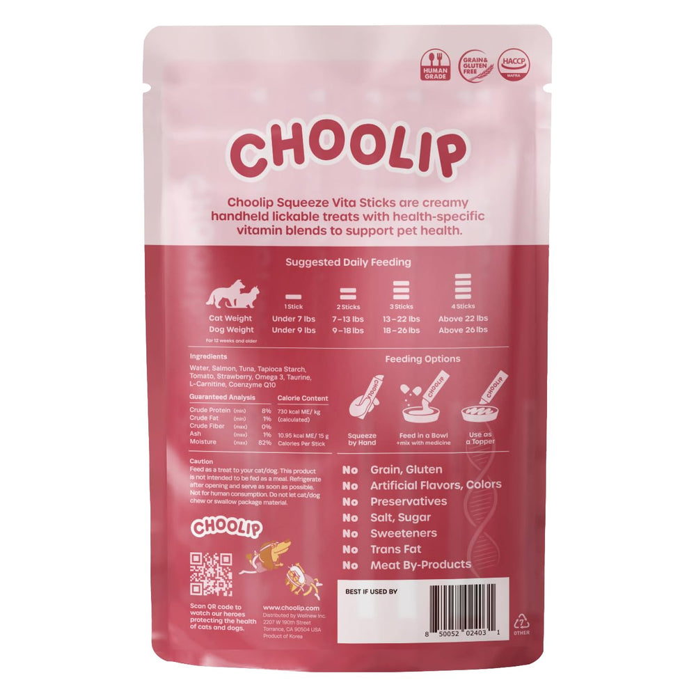 Choolip Squeeze Vita Stick: pack 2x7 para mayor frescura y valor en hogares con varias mascotas.