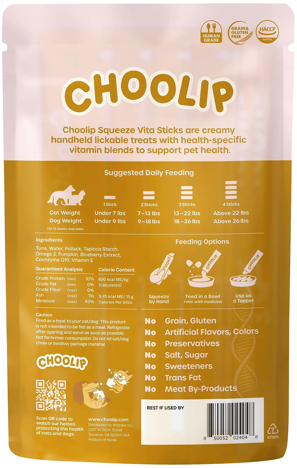Choolip Squeeze Vita Stick, práctico para alimentar directo o sobre comida.