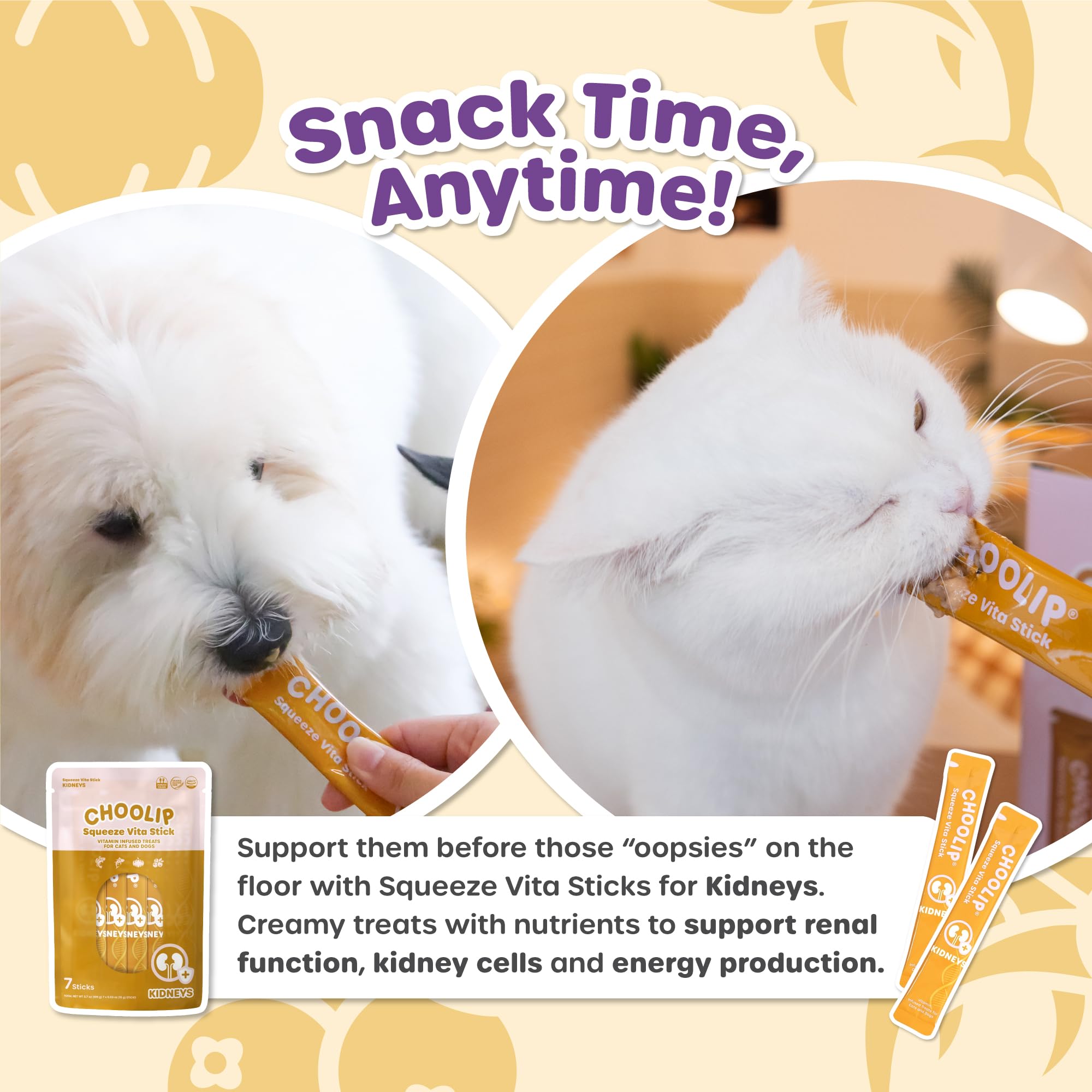 Choolip Squeeze Vita Stick, sin carragenina para digestión suave.