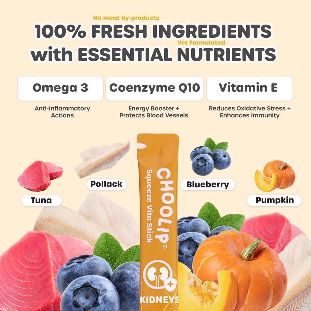 Choolip Squeeze Vita Stick, puré cremoso sin granos para digestión suave.