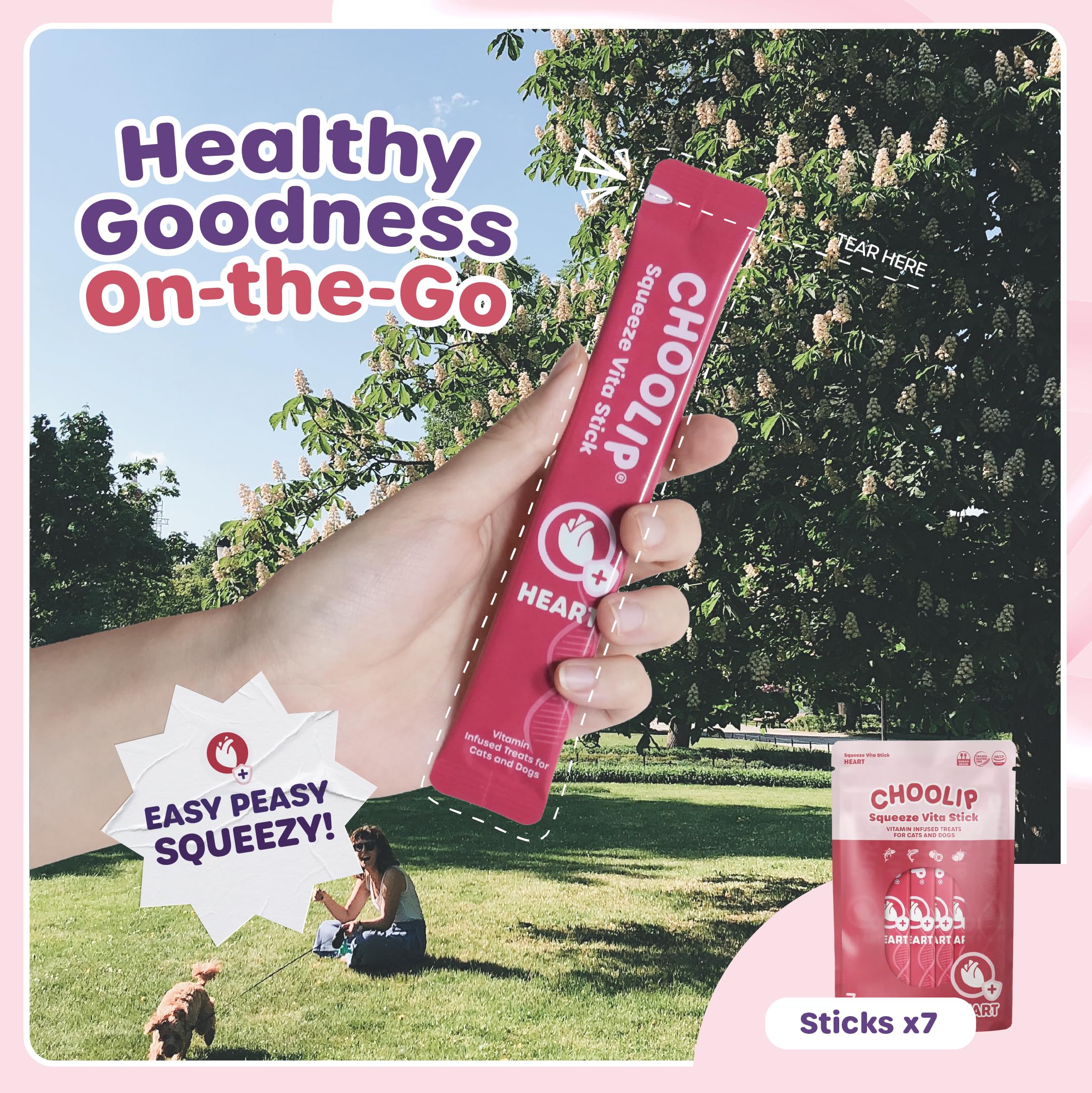 Choolip Squeeze Vita Stick: adecuado para mascotas de todas las edades y tamaños.