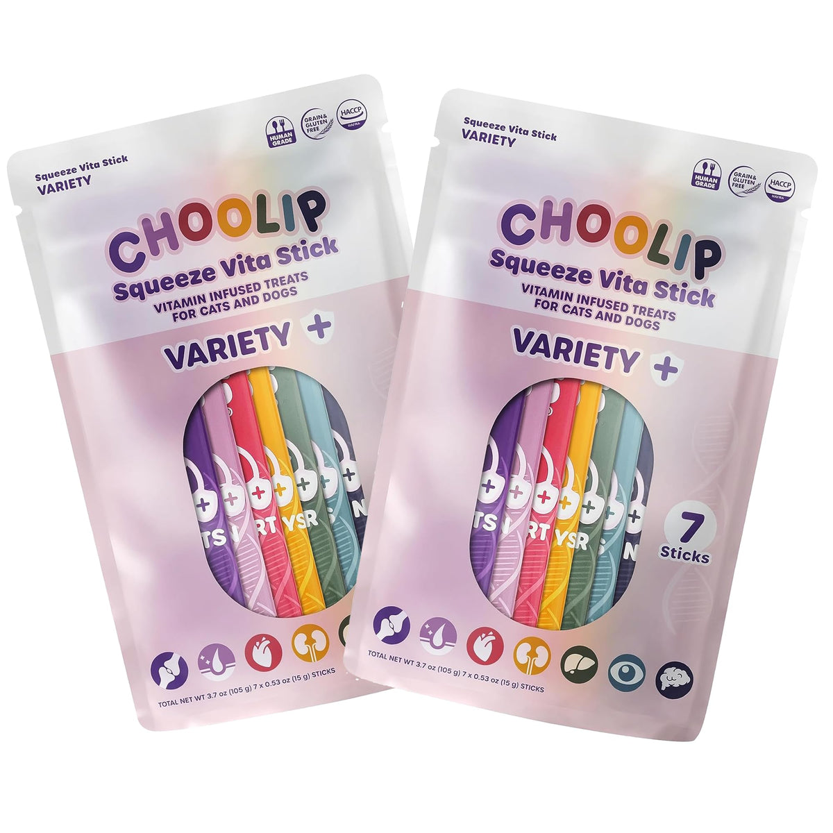 Choolip Squeeze Vita Stick: pack de 14 sticks, opción para varias mascotas.