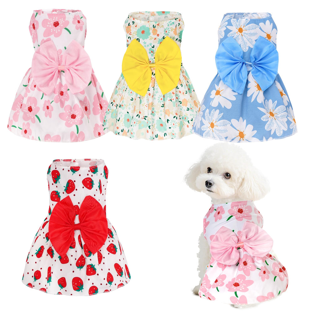 Vestido para perro de Choyaxo: conjunto de 4 piezas, ideal para salidas diarias.