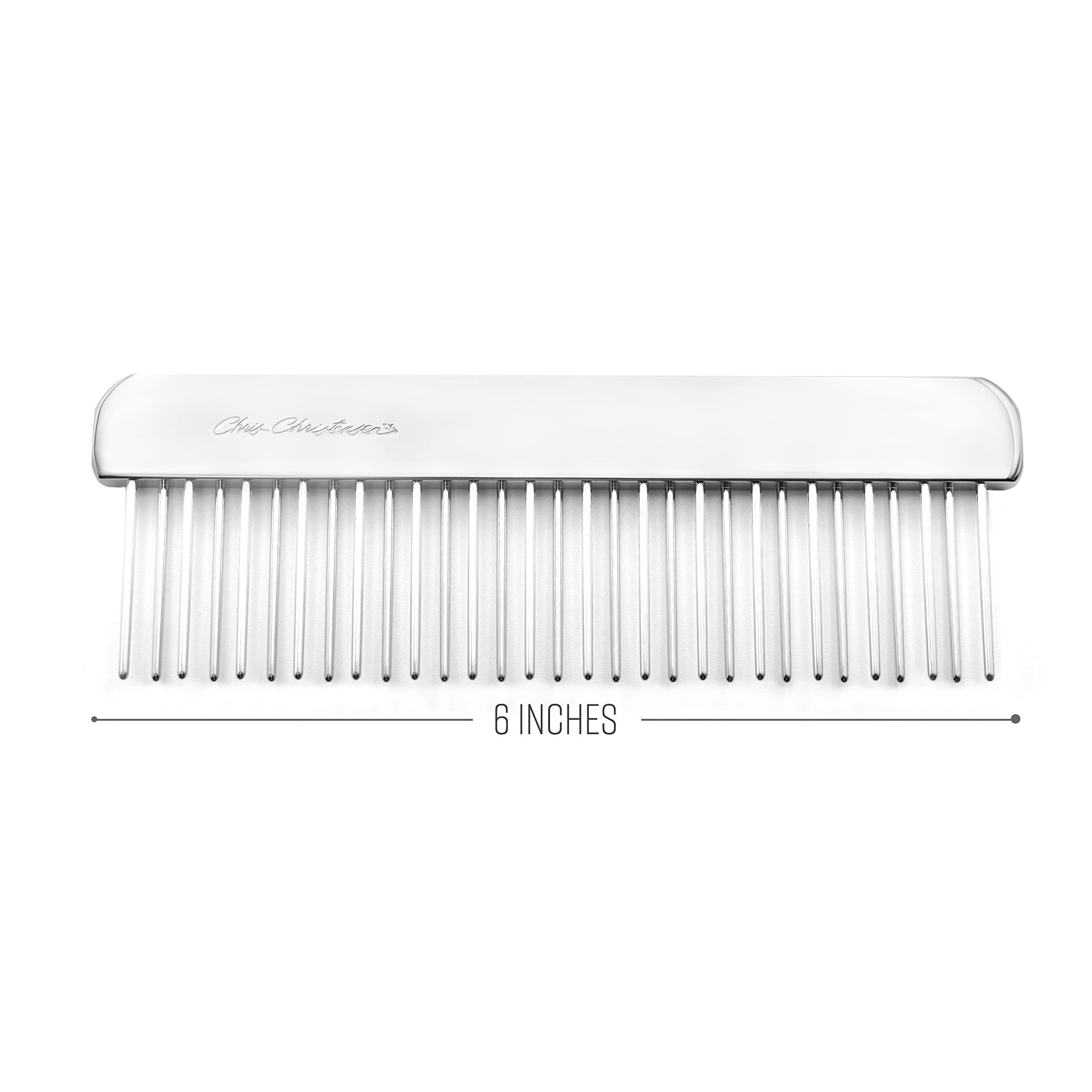 Chris Christensen Buttercomb con dientes escalonados y espina de 6 pulgadas para un peinado suave