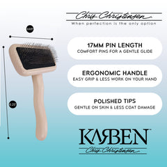 Karben II Slicker, mango ergonómico para sesiones largas de cuidado del pelaje.