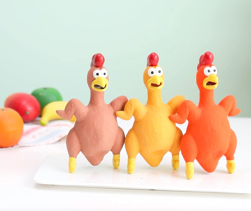 Para perros de todos los tamaños: pollo con sonajero, ideal para perros pequeños, medianos y grandes.
