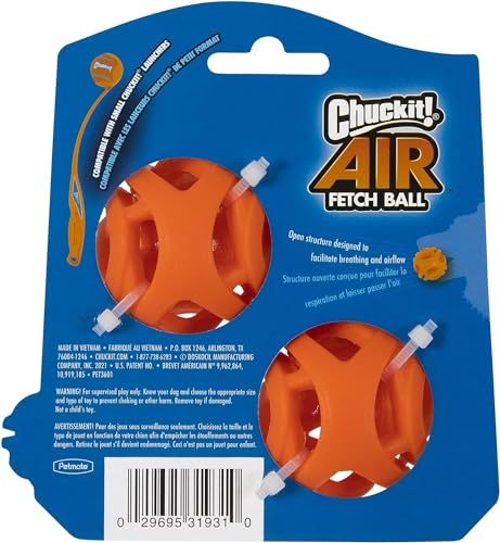 Chuckit! Air Fetch Ball diseño hueco-malla para facilitar la respiración durante la carrera.