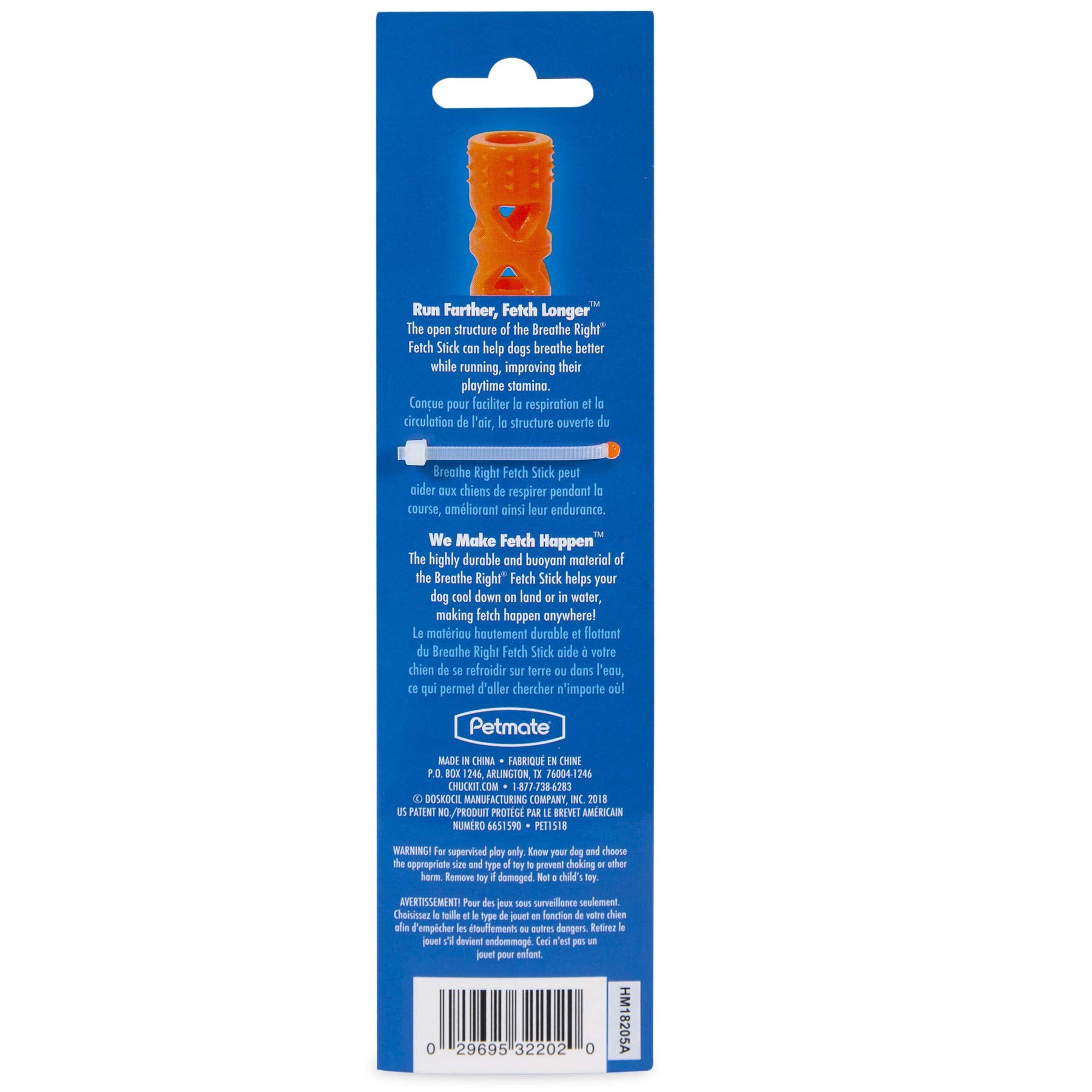 Chuckit! Air Fetch Stick, seguro para supervisión durante el juego.