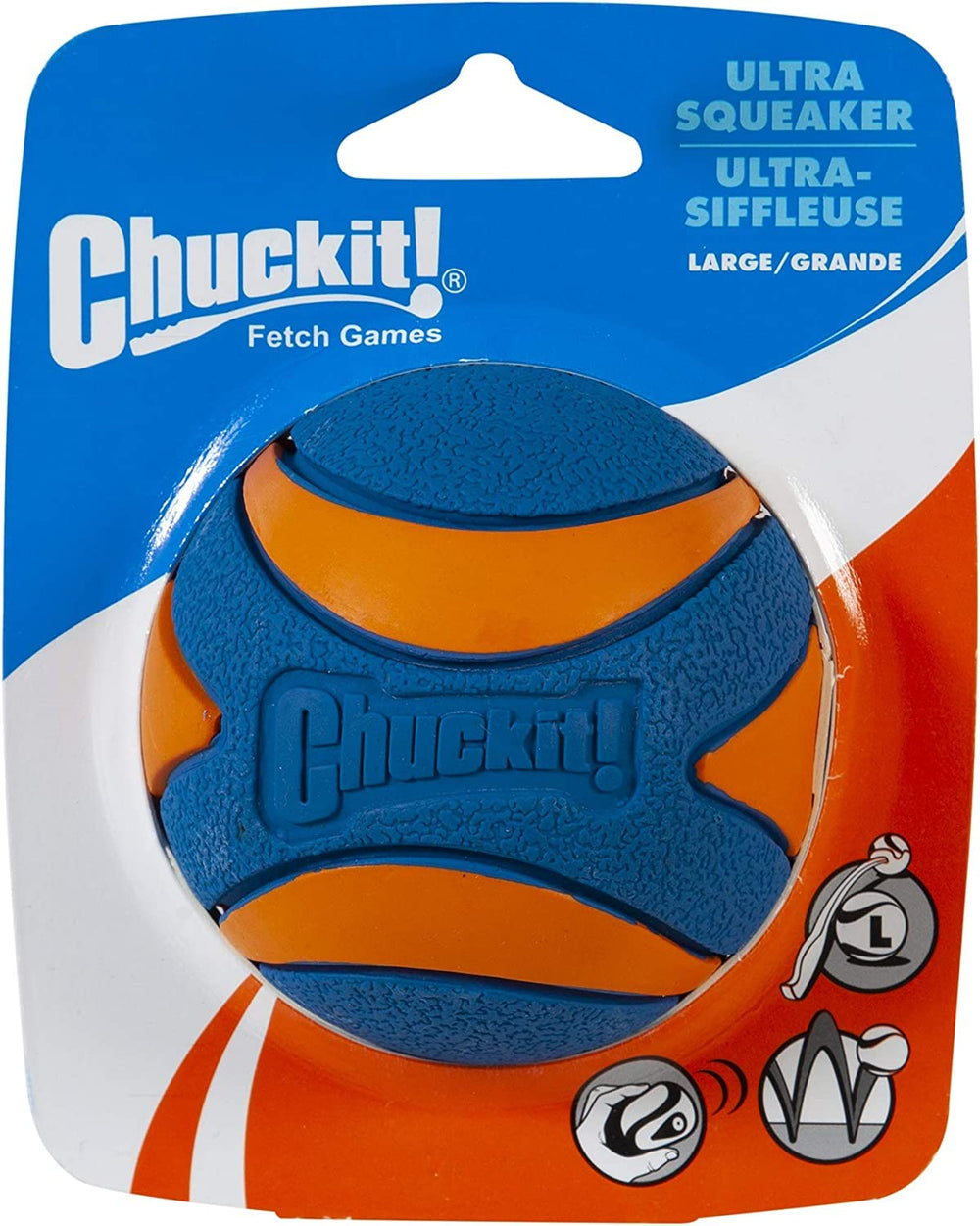 Chuckit! Ultra bola chirriadora adecuada para interiores y exteriores.
