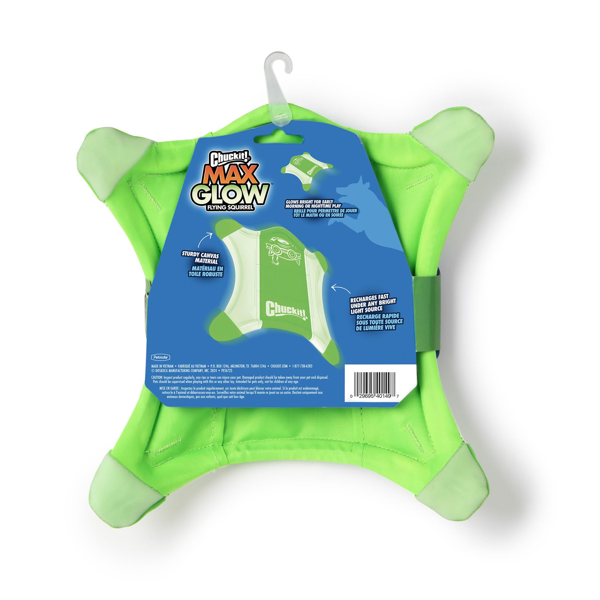Chuckit! Glow Squirrel logotipos 3D brillantes para rastreo nocturno