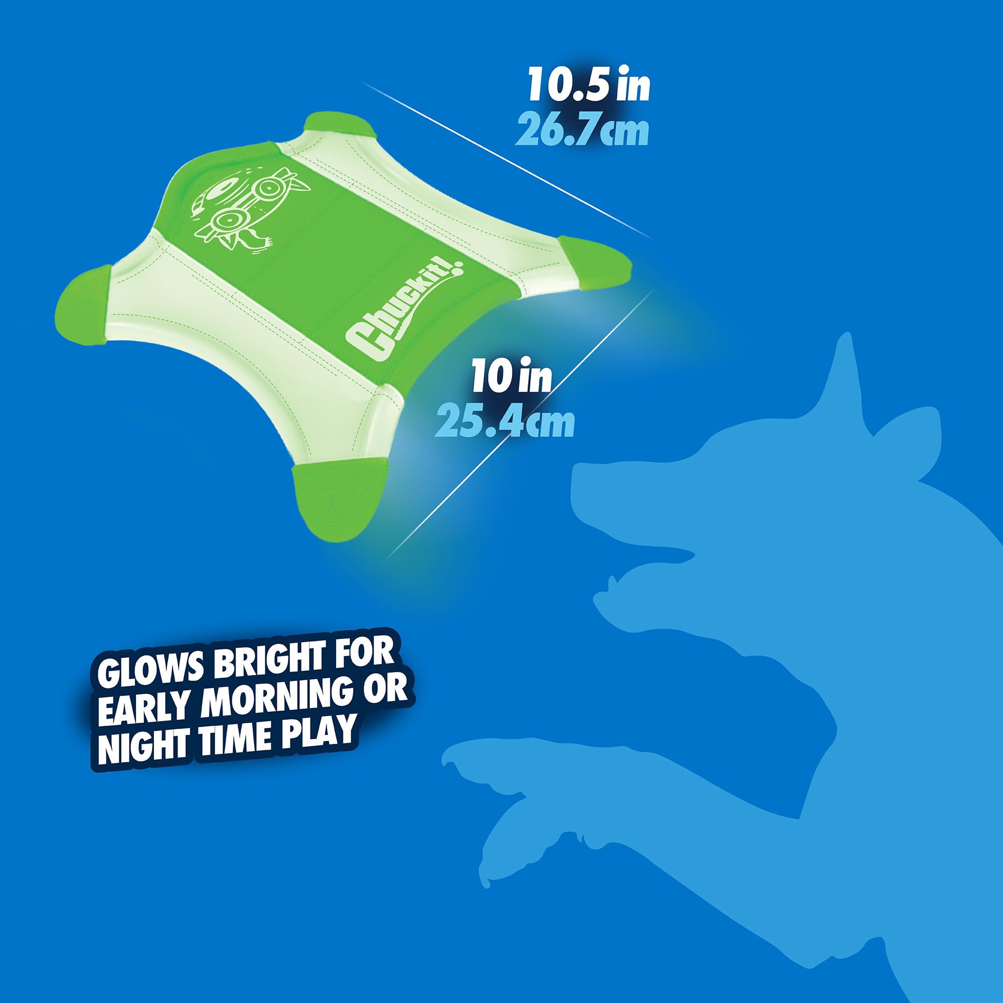 Chuckit! Glow Squirrel bordes elevados para recogida fácil