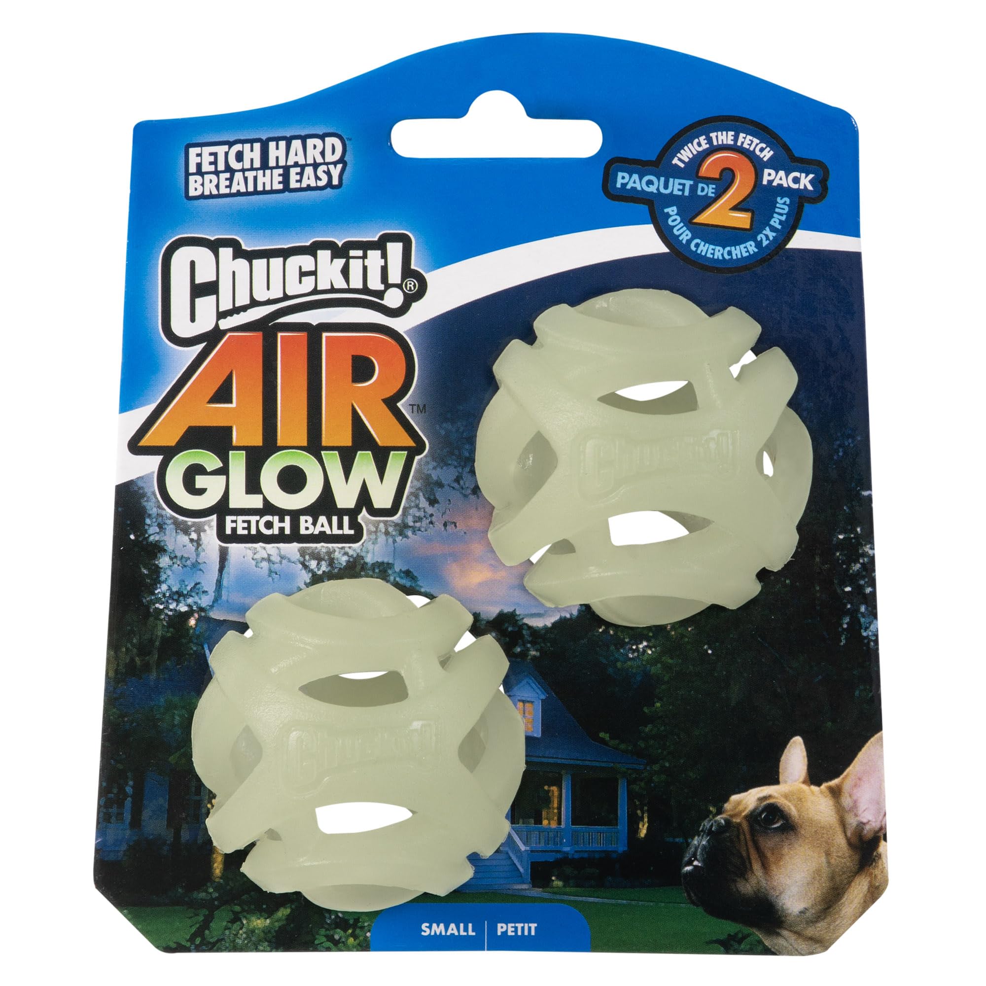 Chuckit! Pelota lumínosa de 2 pulgadas para perros pequeños, juego día y noche.