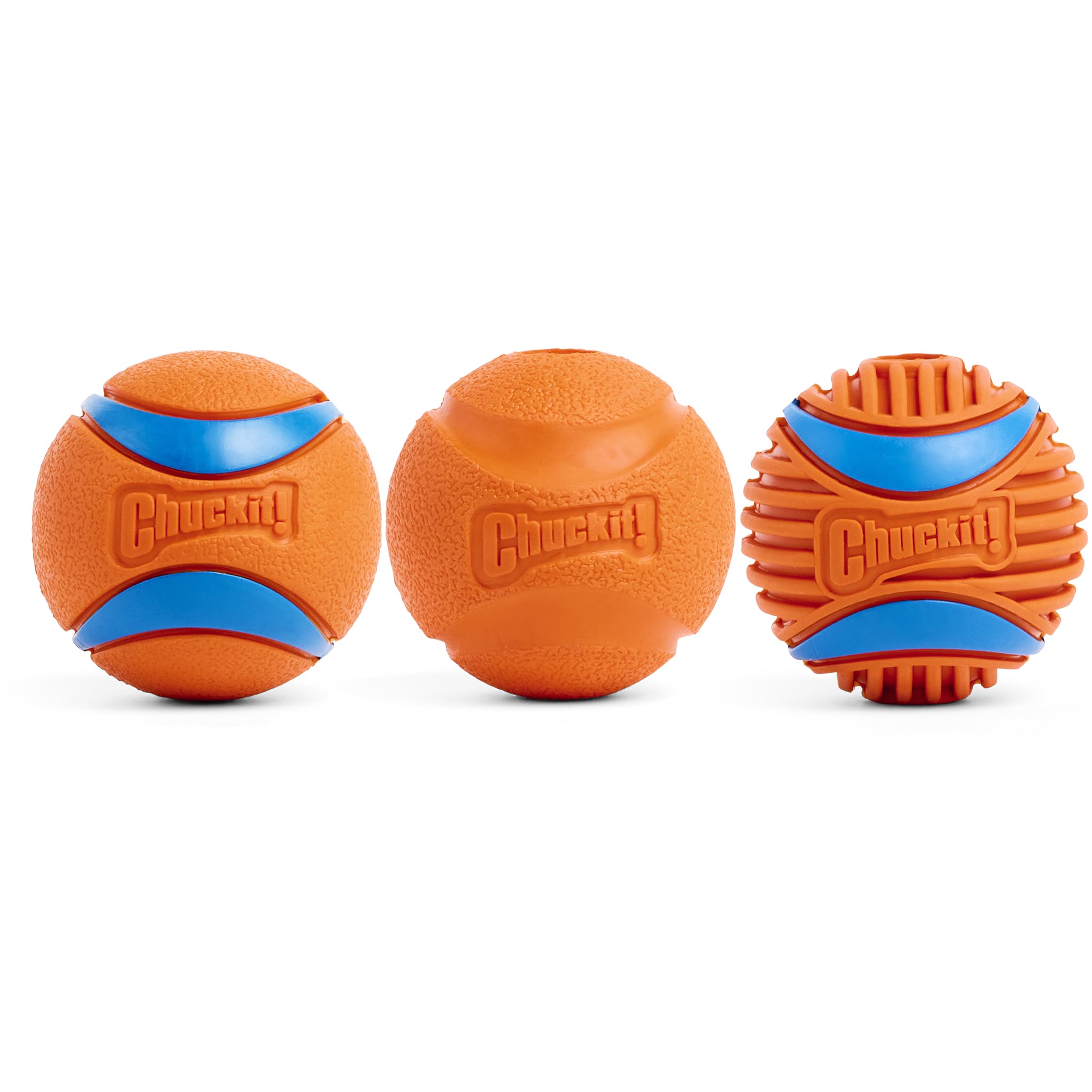 Conjunto Chuckit! set de bolas interactivas para perros, ideal para juego continuo.
