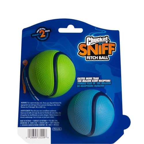 Chuckit! Sniff Ball de goma duradera, resistente a mordidas, ideal para sesiones activas al aire libre